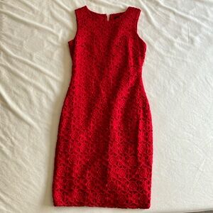 Elegant Red Lace Dress